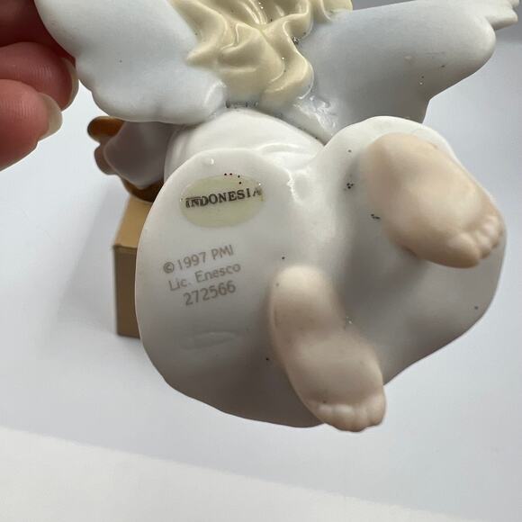 Vintage Precious Moments Enesco 1997 Ornaments Puppy Sled Christmas Angel - Picture 7 of 11